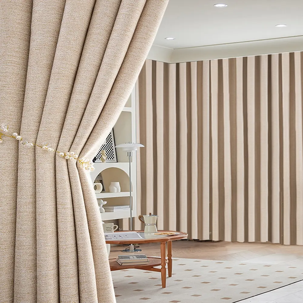 Korean Casual Drapes Privacy Grommet Curtains, Minimalist Style Window Treatment for Home Decor, Ideal for Modern Living Rooms, Home Decoration Curtain, Home Decorative Curtain