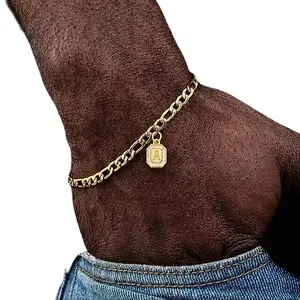 Bracelet with new classic initials pendant, fashionable for men, meaningful gift for relatives and friends, wear to parties or go out