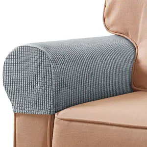 Stretchy Armrest Covers for Sofa & Recliner Chairs, Durable Polyester Blend Material, Soft Touch, Scratch-Resistant Design, Multiple Colors Available, Elastic Sofa Slipcover