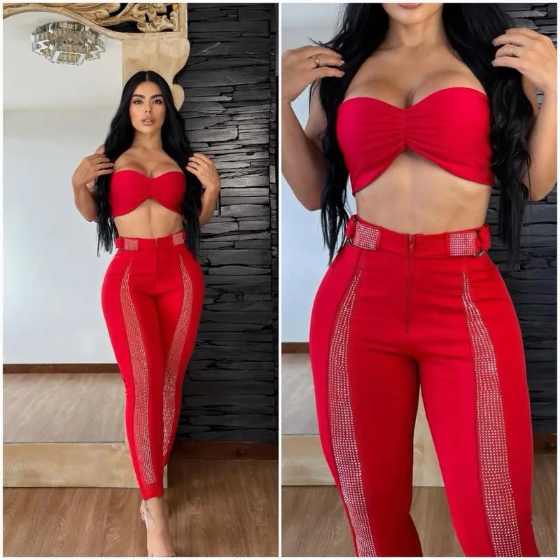 Colombian leggings rojo con Brillo