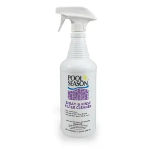 Pool Season Filter Cleaner Spray N' Rinse - 1 Quart for Reviving Old Pool Filters, Removing Dirt and Grime with Easy Spray-On Formula