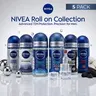 NIVEA Men's Roll-On Deodorant 5-Pack Variety Gift Set - 50mL Compact Antibacterial, Underarm Brightening, Fresh Formulas with Assorted Scents for Travel, Office, Home Use, Gifting & Deodorant Personal Care