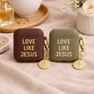 Personalized Love Like Jesus Airpod case Collection, Stripes Pattern Case Cover For Airpods Gen 1 2 3 4, Tough Protective Accessories Gifts