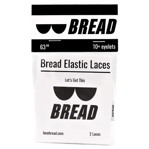 Bread Xtra Stretch Elastic Shoelaces, Thick No-Tie Laces for Sneakers, Cloud White Classic