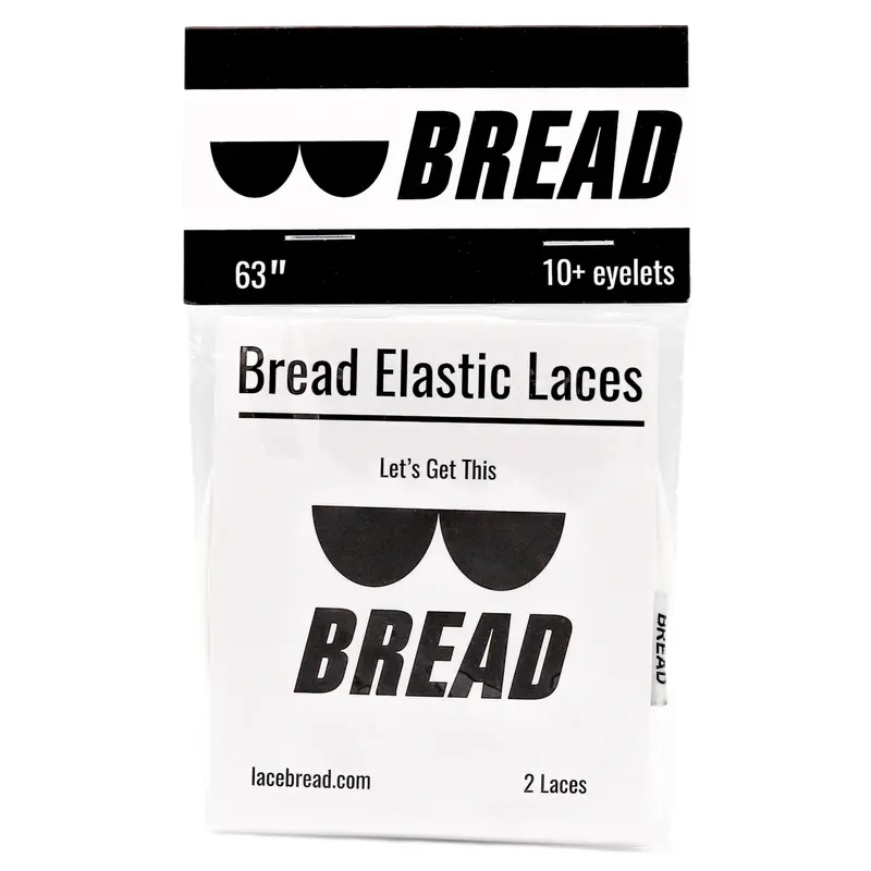 Bread Xtra Stretch Elastic Shoelaces, Thick No-Tie Laces for Sneakers, Cloud White Classic