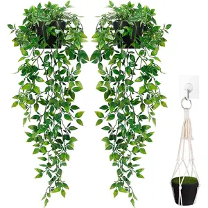 Artificial Ivy Plant, 2 Counts Fake Hanging Plant, Fake Plant for Home Decor, Indoor & Outdoor Decorative Plants, Home Decor Supplies, Artificial Hanging Baskets