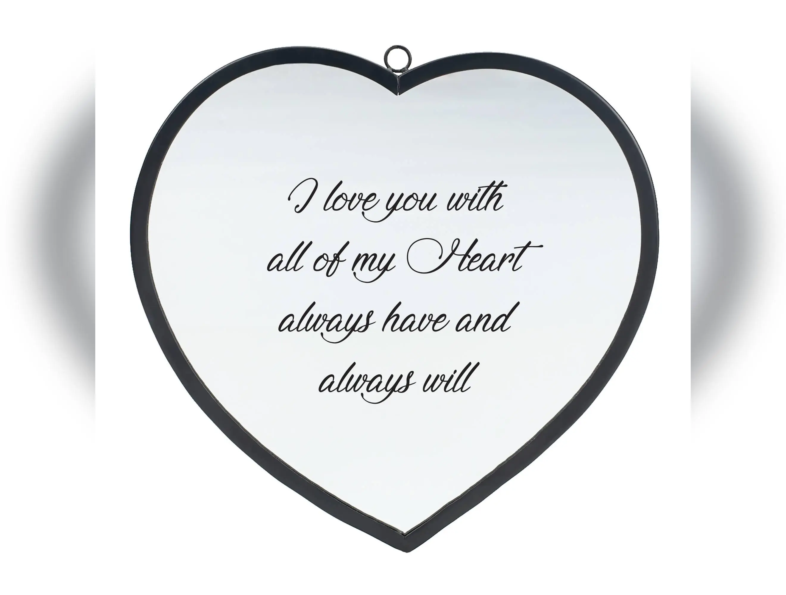 Heart Mirror I Love You Small Black
