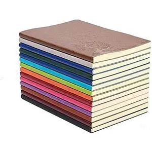 8 Bulk Journals, A5 PU Colorful Writing Notebook, Journal Set Wide Ruled for College Students School and Office(Random Color)