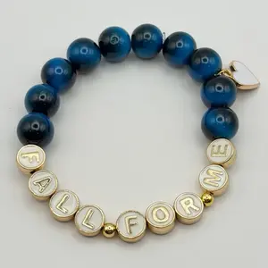 ST song inspired bead bracelet blue tiger eye beads