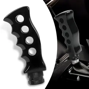 Manual Car Gear Shift Knob – Universal Metal Shifter for Truck SUV, Waterproof & Durable with Adapter (Black)