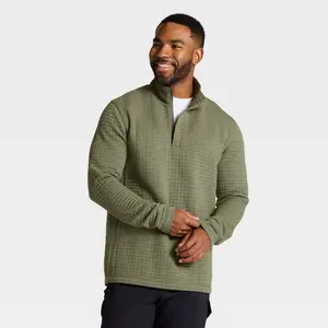 Men's Quilted Fleece 1/2 Zip Pullover Sweatshirt - All In Motion