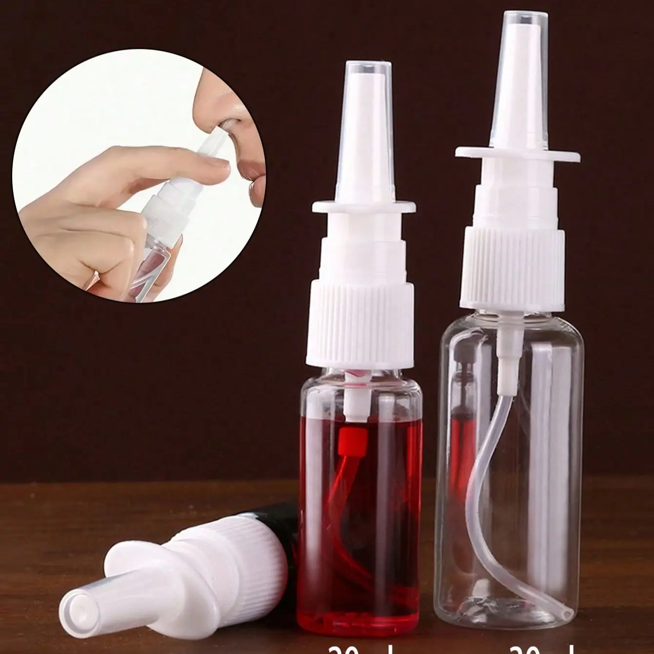 20ML 30ML Direct Spray Bottles, Spray Containers for Nasal Cleaning and Spraying, Clear Transparent Pet Plastic Mist Spray Bottles with Screw Cap, Lightweight Portable Hygiene for Travel Business and Leisure