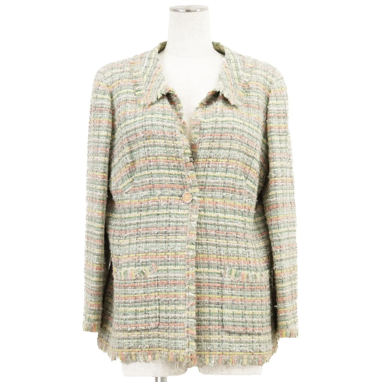 Pre-owned CHANEL Tweed Small Leather Goods Silk Blend Jacket