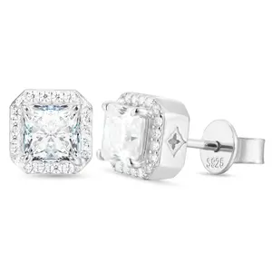 【#E544】Three Sizes Iced Out Stud Earrings UCCIYO Synthetic Moissanite Earrings For Women 925 Sterling Silver Stud Earring Men Hip Hop Jewelry Couple Gift