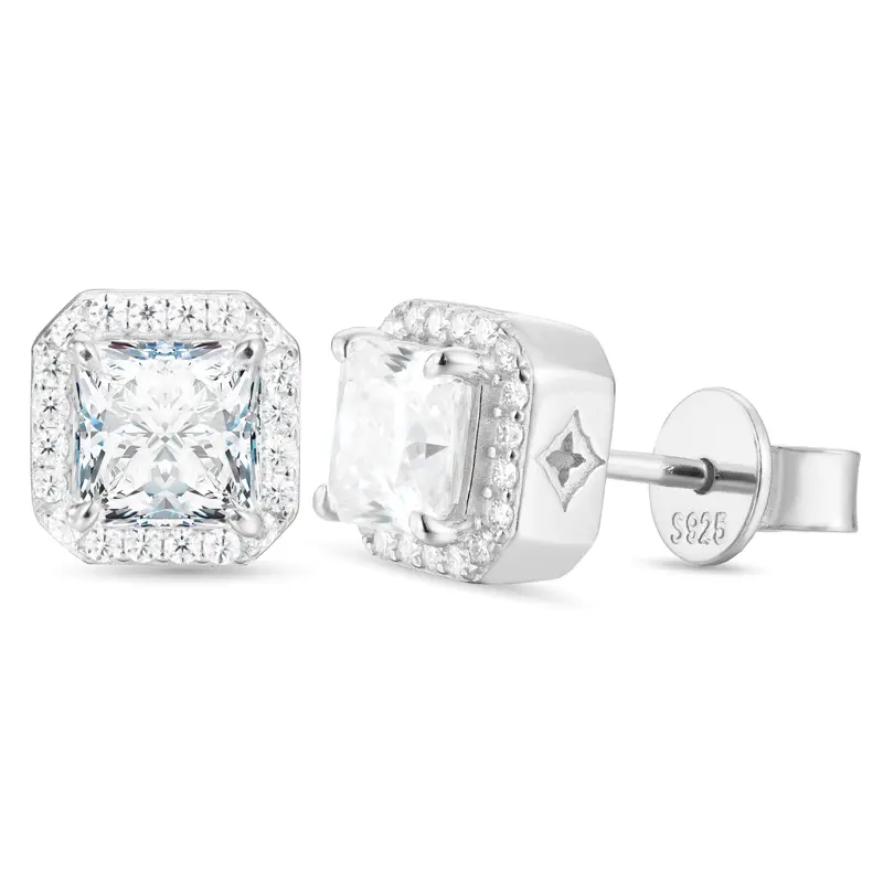 Three Sizes Iced Out Stud Earrings UCCIYO Synthetic Moissanite Earrings For Women 925 Sterling Silver Stud Earring Men Hip Hop Jewelry Couple Gift【#E544】