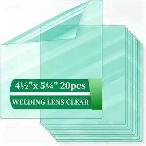 Clear Replacement Lens Covers 20-Pack, 4.5" x 5.25" Polycarbonate Welding Helmet Outer Shield Cover, Optical Grade Transparent Lens Protector for Solar Auto Darkening Welding Helmets, Scratch Resistant Anti-Spatter