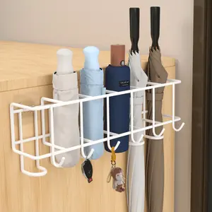 Umbrella Storage Rack with Hooks for Home Entrance, Wall-Mounted Umbrella Stand, Entry Door Umbrella Bucket Organizer, Great Umbrella Hanging Solution, Porch Entryway Organizer, Simple and Practical Storage Shelf dish drying racks