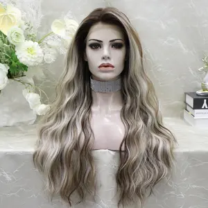 IMstyle Natasha low density 26'' 13*4 free parting with water wave blonde with highlight lace front wigs W200-C231