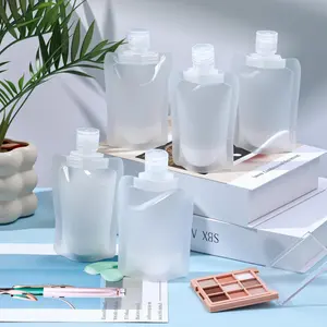 Liquid Pouches for Travel 12 Pcs 50ml Transparent Portable Fluid Packing Bags Leak Proof Reusable Squeeze Pouches for Toiletries Cosmetics Lotion Shampoo Shower Gel