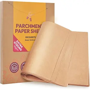 200Pcs 12x16 In Unbleached Parchment Paper for Baking, Precut Parchment Paper Sheets, Heavy Duty Flat Baking Paper, Half Sheet Baking Sheets for Baking Cookies, Cooking, Air Fryer, Oven Bakeware Silicone Thick Utensils
