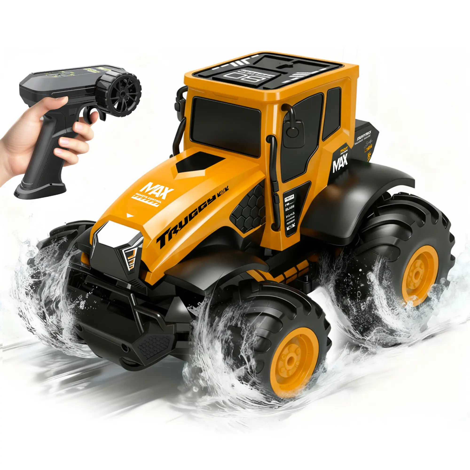 Waterproof 1:14 Amphibious RC Monster Truck - RC Model Car, Remote Control Trucks, All-Terrain Kids' Toy for Pool & Beach Summer Play