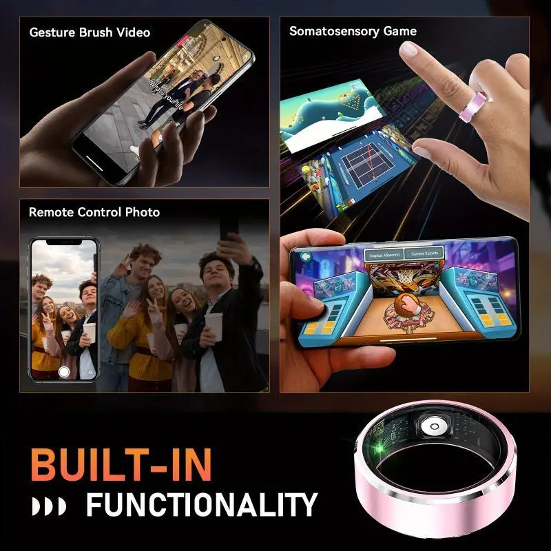 Smart Ring Fitness for Men & Women, Wireless Multi-Sport Tracker with Calorie, Distance, Steps, Touchpad Control, USB Charging, Aluminum Alloy, Rechargeable Lithium Polymer Battery, Compatible Smartphones, Tablets, Game Cons Smart Ring Fitness for Men & Women, Wireless Multi-Sport Tracker with Calorie, Distance, Steps, Touchpad Control, USB Charging, Aluminum Alloy, Rechargeable Lithium Polymer Battery, Compatible Smartphones, Tablets, Game Cons