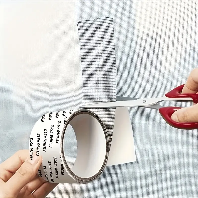 2 PCS Gray Window Screen Repair Tape, Self-Adhesive Fiberglass Mesh Tape with Long-Lasting Adhesive for Window & Door Screens