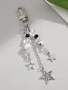 Cute Star Design Stainless Steel Keychain, Cute Charms Keychain, Fashionable for Women & Girls, Trendy All-match & Exquisite Keychain for Birthday Gift, Cute Keychain Accessory