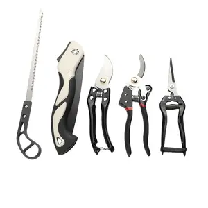 5 Pcs Heavy Duty Gardening Tools Kit, Pruning Shears & Folding Saw Included, Portable Storage Bag Design, Multifunctional Trimming Tools for Garden Yard Tree Care