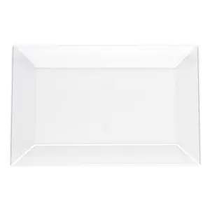 White Rectangular Plastic Dessert Plates (5.5" x 8.5")