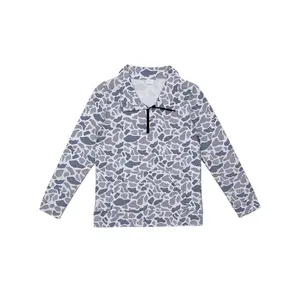 Women's Light Gray Spot Camo Half-Zip Pullover - Outdoor Style for Hiking, Jogging, Race Walking & Urban Fitness Scenarios,Streetwear Style for Urban Commuting, Casual Hangouts & Trendy Daily Looks