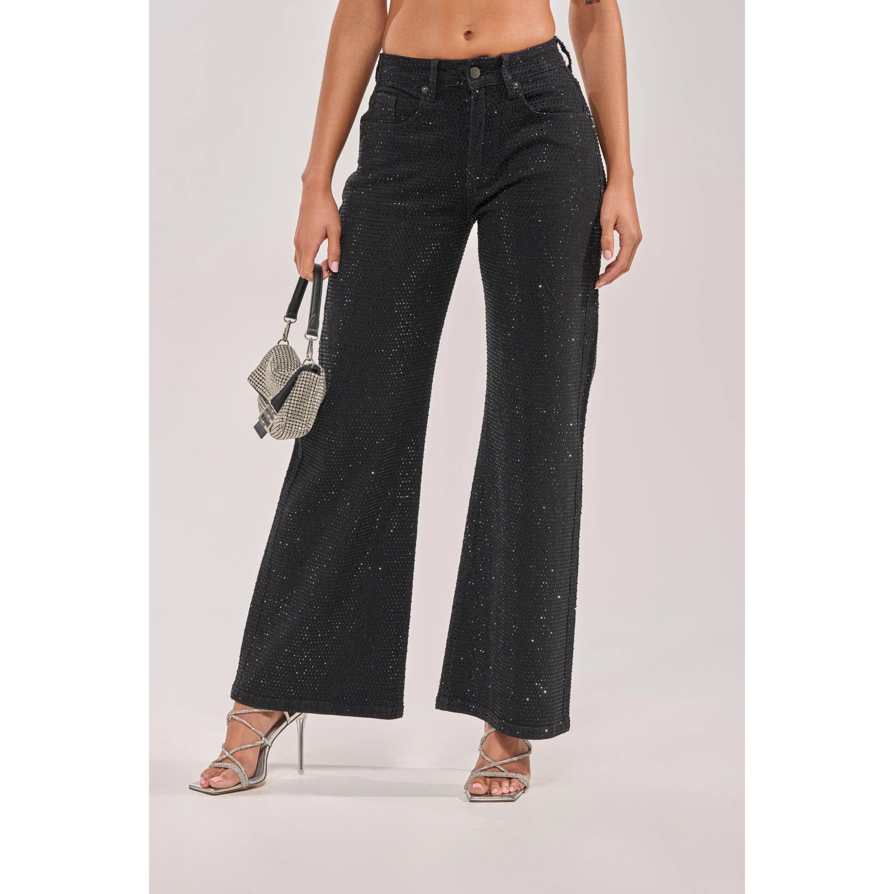 SHINING BRIGHT RHINESTONE DENIM