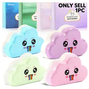 Rainbow Bath Ball Gift Set, Handmade OrganicChildren's Bath Balls, Natural Children's Bubble Bath Balls PinkScented, Blue Ocean, Purple and Green Rainbow Cloud BathBalls-Suitable for Both Boys and Girls. The Perfect Bath Gift