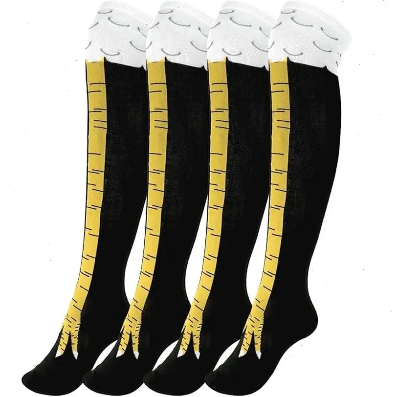 Crazy Funny Chicken Leg Socks for Women Men Novelty Chicken Feet Socks White Elephant Gifts for Adults Gag Gifts