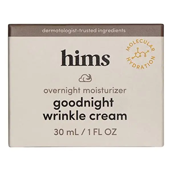 hims Goodnight Wrinkle Cream for Men - Hydrating Mens Face Moisturizer with Hyaluronic Acid, Shea Butter & Caffeine - Reduces Wrinkles While You Sleep - 1 pack