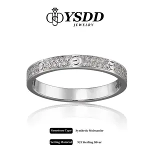 【5.23 LIMITED】2.5mm Full Moissanite CC Band  vvs Synthetic Moissanite Rings in 925 Sterling Silver
