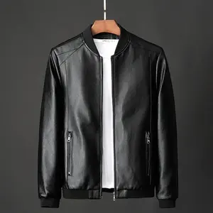 Leather Jacket Bomber Motorcycle Jacket Men Biker Baseball Jacket Plus Size  2025 Fashion Causal Jaqueta Masculino
