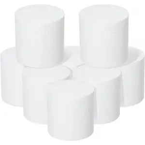 Round Foam Rounds 4x4 Inch Polystyrene Foam Circle Dummy Cake Set 8 Pack for Wedding Birthday Cakes Crafting, Modeling Art Project Displays