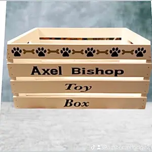 Organize in Style: Personalized Wooden Crate Dog Toy Box - Handcrafted Pet Storage