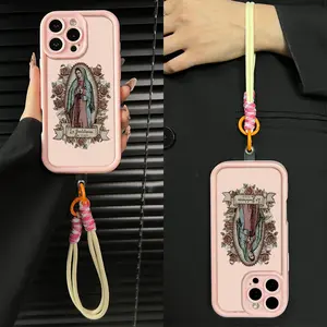 Virgin Mary flower mobile Phone case for iPhone Samsung 17Pro Max Air 16 15Plus 14 13 12 11 XR XS Galaxy S25 S24 S23 S22 A71 A56 A55 A54 A53 A52 cases, fashion shockproof full camera protection durable slim silicone case mobile phone case.NN54