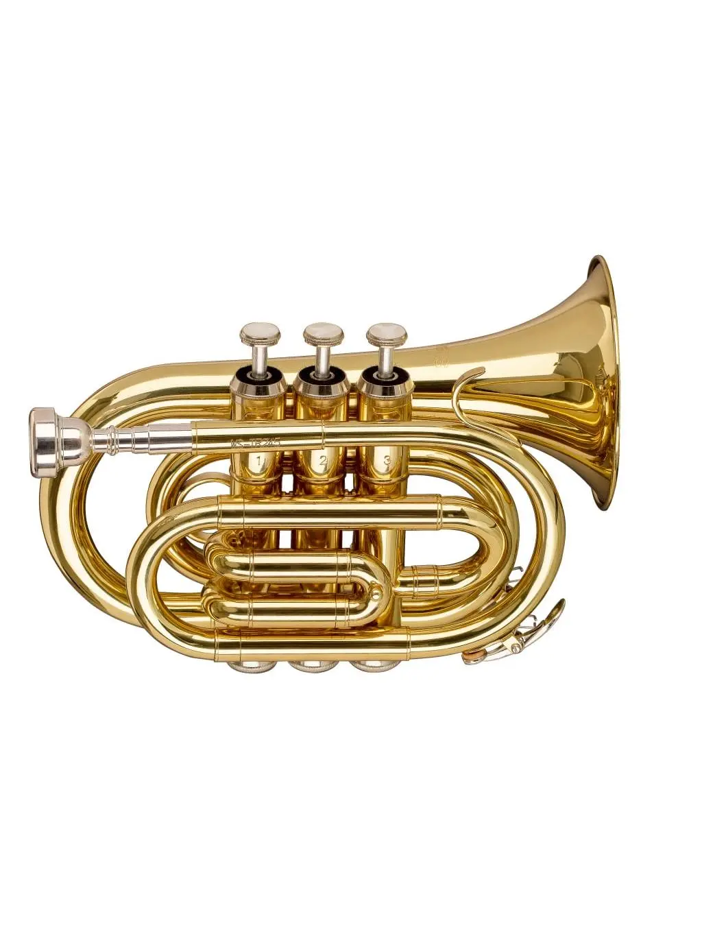 Stagg 21023 Bb Pocket Trumpet - Lacquer Finish, 2 Water Keys, Cupronickel Valves, 105 mm Brass Bell, Balanced Design, Quality Construction, Included Mouthpiece, Musical Instruments for Beginners