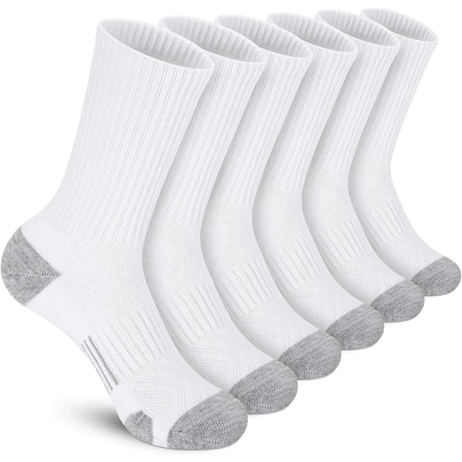 6 Pairs Athletic Socks Cushion Running Socks Performance Breathable Crew Socks Outdoor Sports Socks for Men Women suitable 6-9 size (US) Beauty & Personal Care