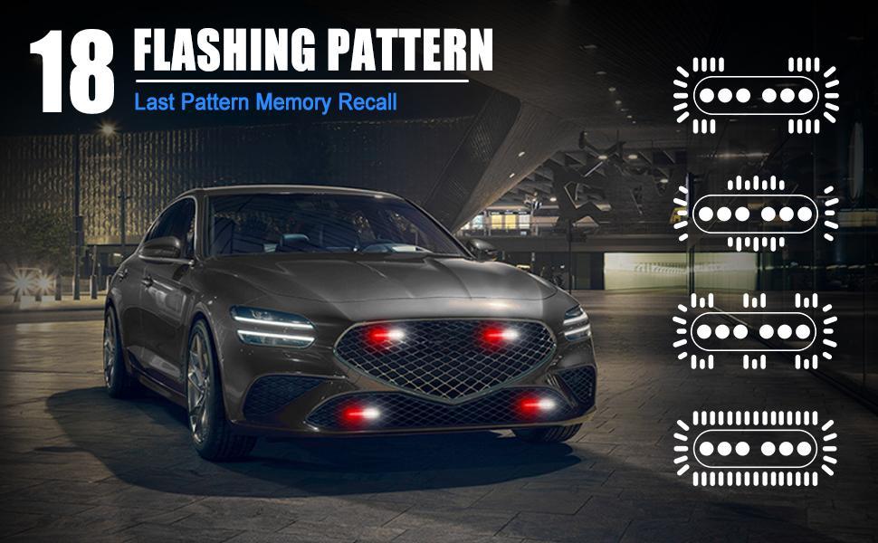 DIBMS LED Signal Strobe Lights - Red and White Flashing Signal Light for Construction and Hazard, Dual Color LED Stroboscopic indicator Lights