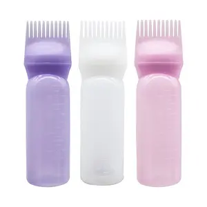 Root Comb Applicator Bottle, 170ml Hair Dye & Scalp Treatment Bottle, Reusable Hair Color Oil Applicator Brush with Scalel Haircare Dyehair