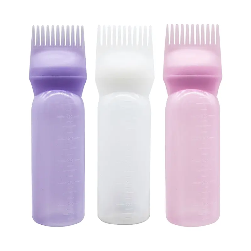 Root Comb Applicator Bottle, 170ml Hair Dye & Scalp Treatment Bottle, Reusable Hair Color Oil Applicator Brush with Scalel Haircare Dyehair
