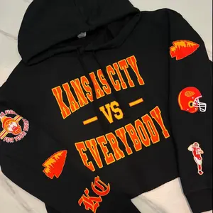 Kansas City Vs Everybody Cropped Hoodie (Black)