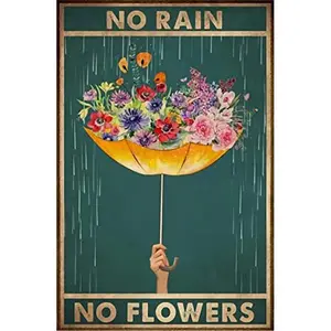 Umbrella No Rain No Flowers Man Cave Bedroom Parlor Wall Decor12x8 Inch Friend Birthday Gift Retro Tin Metal Signs
