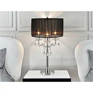 29.5"H BLACK/CHROME CRYSTAL INSPIRED TABLE LAMP (1PC/CTN) (1.58/9.10)