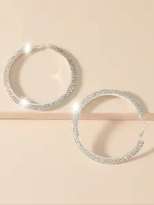 Fashion Trendy Claw Chain Soldered Dual Drain Diamond Earrings, Elegant Stylish Jewelry Accessory, Perfect for Daily Wear and Special Occasions, Dual Row Sparkle