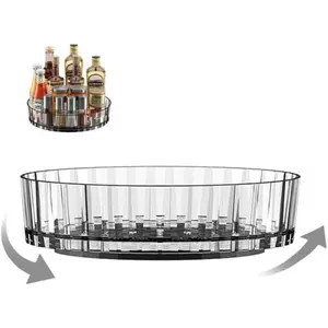 PrimPick Lazy Susan Organizer, Non-Skid Rotating Turntable Spice Rack for Cabinet, Fridge, Kitchen, Pantry Organizers and Storage, Dining Table, Countertop, Vanity, Under Sink Organizer